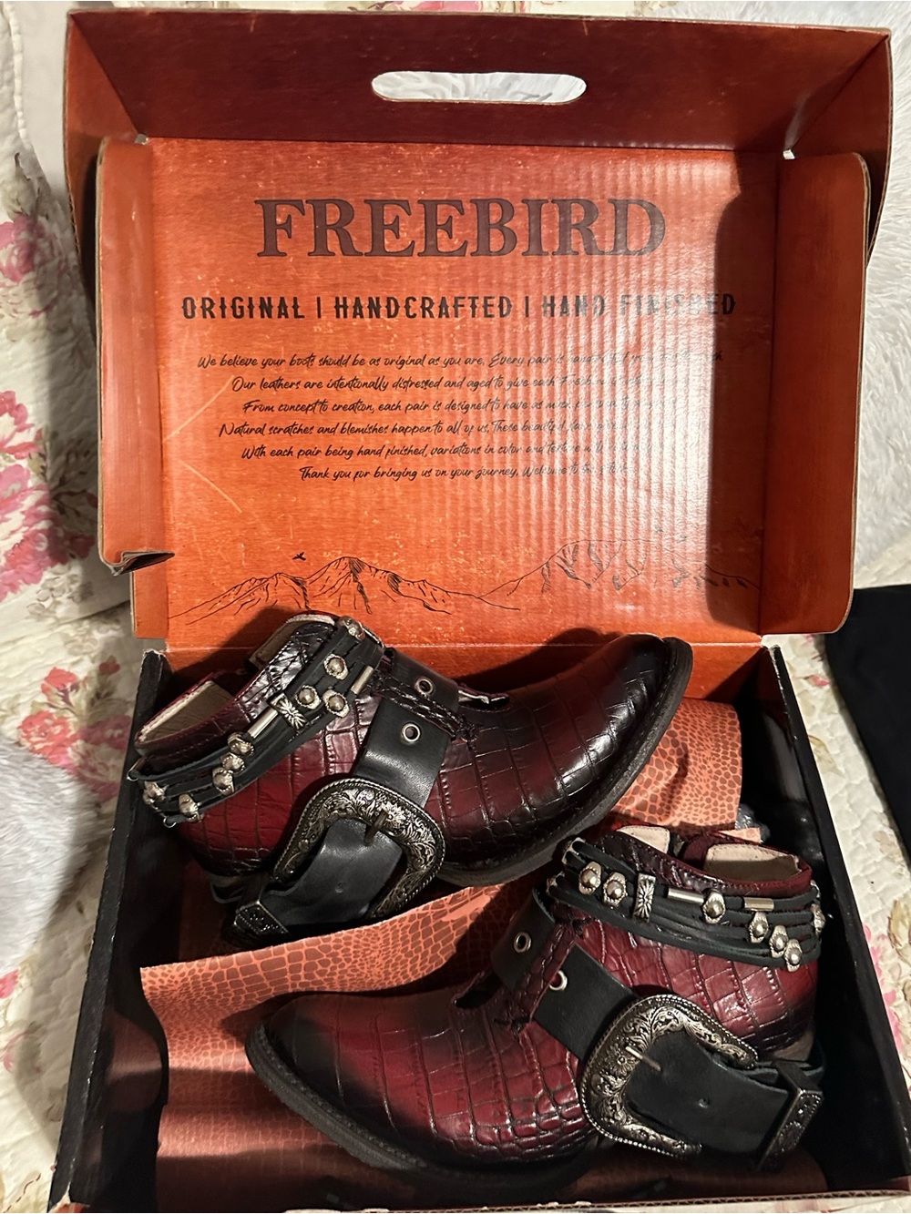 FreebirdBurgundy Leather Ankle Boots